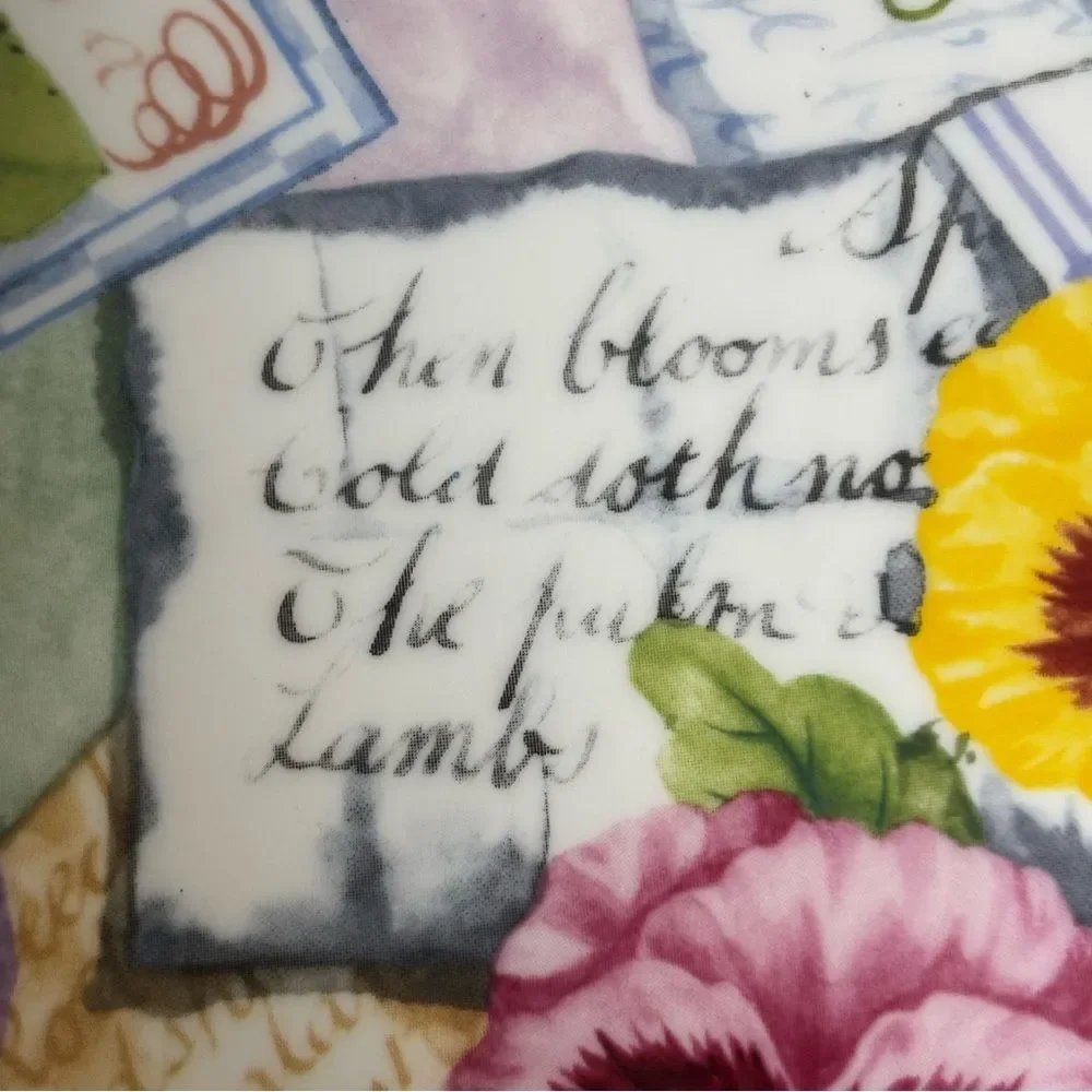 Saint James Fine China by Hankook Floral and Fruit Decorative Tile Trivet